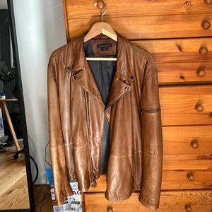 John Varvatos leather jacket.